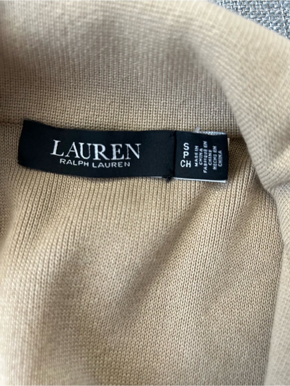 Lauren Ralph Lauren Tan Cotton Blend Sweater Knit Blazer Jacket - Picture 6 of 14